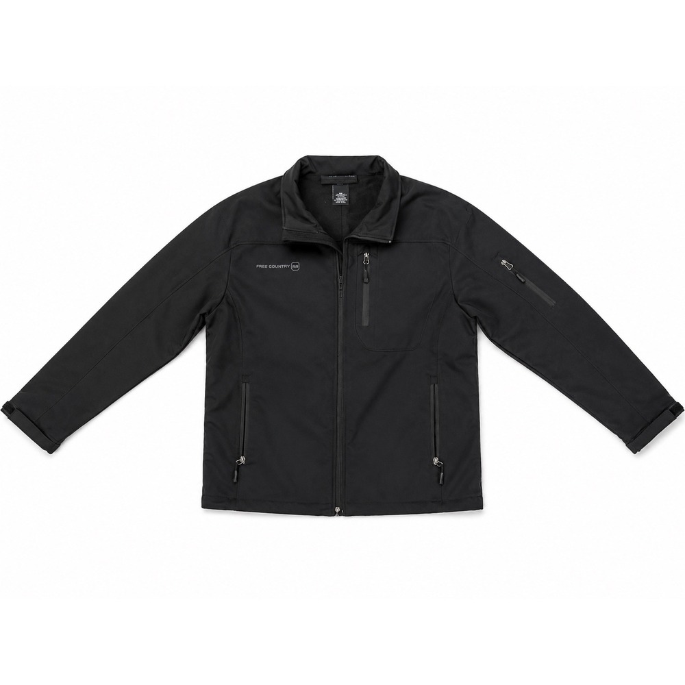 Free Country Men's Softshell Jacket Black Full Zip Outdoor Coat Size‎ Medium